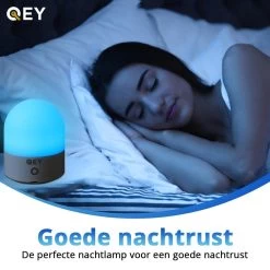 QEY - USB Oplaadbaar Nachtlampje 8 Instelbare Kleuren - LED Verlichting - Leeslamp - Tafellamp - Bedlamp Voor Baby, Kinderen & Volwassenen - Kinderkamer - Dimbaar - Touch Control - Multi Kleur & Wit Licht - RGB Nachtlamp -Babyartikelen Winkel 1200x1200 942