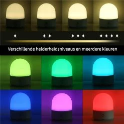 QEY - USB Oplaadbaar Nachtlampje 8 Instelbare Kleuren - LED Verlichting - Leeslamp - Tafellamp - Bedlamp Voor Baby, Kinderen & Volwassenen - Kinderkamer - Dimbaar - Touch Control - Multi Kleur & Wit Licht - RGB Nachtlamp -Babyartikelen Winkel 1200x1200 943