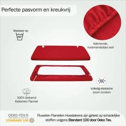 Bed Couture Flanel Fleece Baby Kinder Hoeslaken - 100% Katoen Extra Zacht En Warm - Ledikant - 60x120 Cm - Rood -Babyartikelen Winkel 1200x1200 965