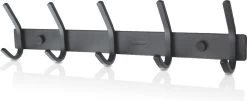 Vannons - Wandkapstok - Kapstok Hangend - RVS Metaal - 10 Hangers - Industrieel - Kapstok Zwart