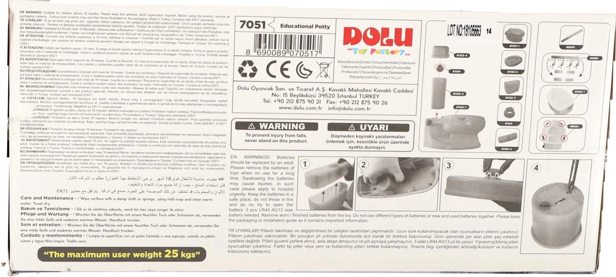 Basic Dolu Educatief Kinder Toilet Met Geluid - Wit 3 Basic Dolu Educatief Kinder Toilet Met Geluid - Wit - Afbeelding 3