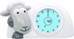 Zazu Sam Slaaptrainer - Met Nachtlamp Functie En Slaaptimers - Grijs / Wit -Babyartikelen Winkel 1200x632 1