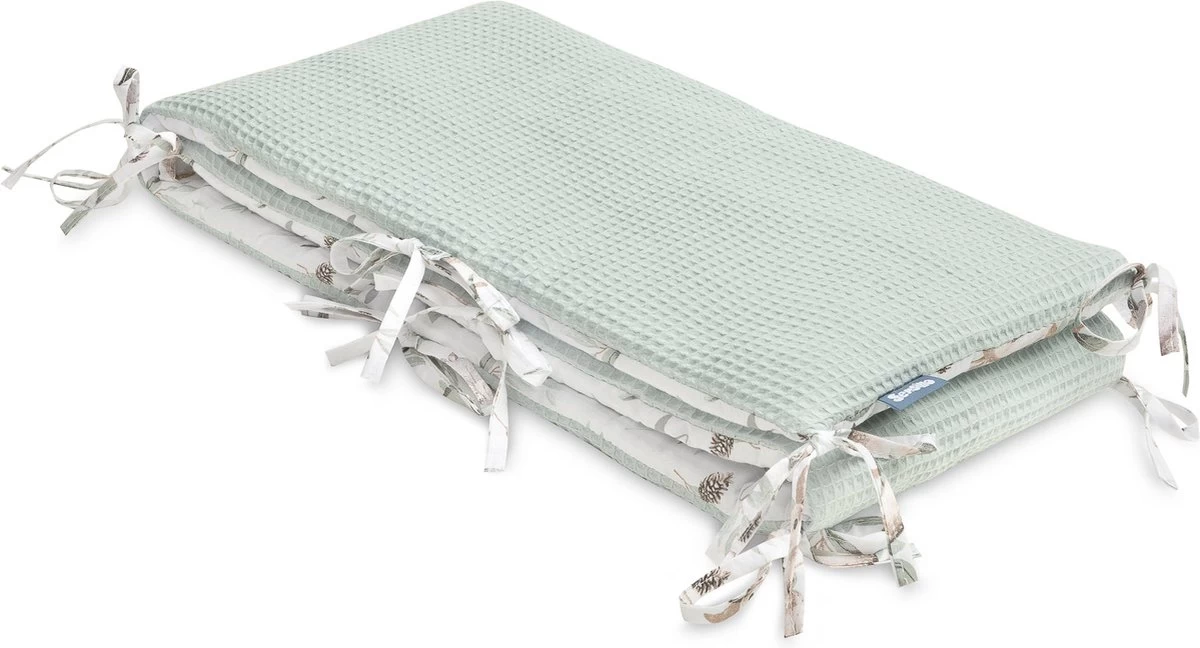 Sensillo Baby Bedbumper - Bedomrander - Anti Stootrand Ledikant - Bed Zijbeschermers - 180x30cm - Wafel Mint Hertjes 4 Sensillo Baby Bedbumper - Bedomrander - Anti Stootrand Ledikant - Bed Zijbeschermers - 180x30cm - Wafel Mint Hertjes - Afbeelding 4