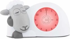 Zazu Sam Slaaptrainer - Met Nachtlamp Functie En Slaaptimers - Grijs / Wit -Babyartikelen Winkel 1200x673