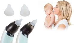 A&K Elektrische Oplaadbare Neuspeer Voor Baby En Kinderen - Inclusief Oplader, Handleiding En Batterijen - Hygiënische Neusreiniger - Baby Aspirator - Neuszuiger - Baby Neuspompje - Toetenveger - Snoetenpoetser - Mintgroen - Neusspoeler -Babyartikelen Winkel 1200x703