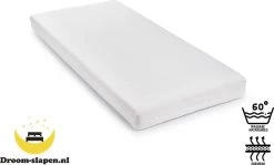 Baby/peuter Matras 70x140 12cm - Anti Allergische Bamboo Tijk - Ventilerend - Koudschuim