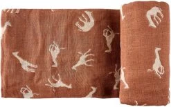 HappyBear | Swaddle Hydrofiele Doek - Savanna | Extra Groot - 120cm | Inbakerdoek | 100% Zachte Tweelaags Katoenen Mousseline