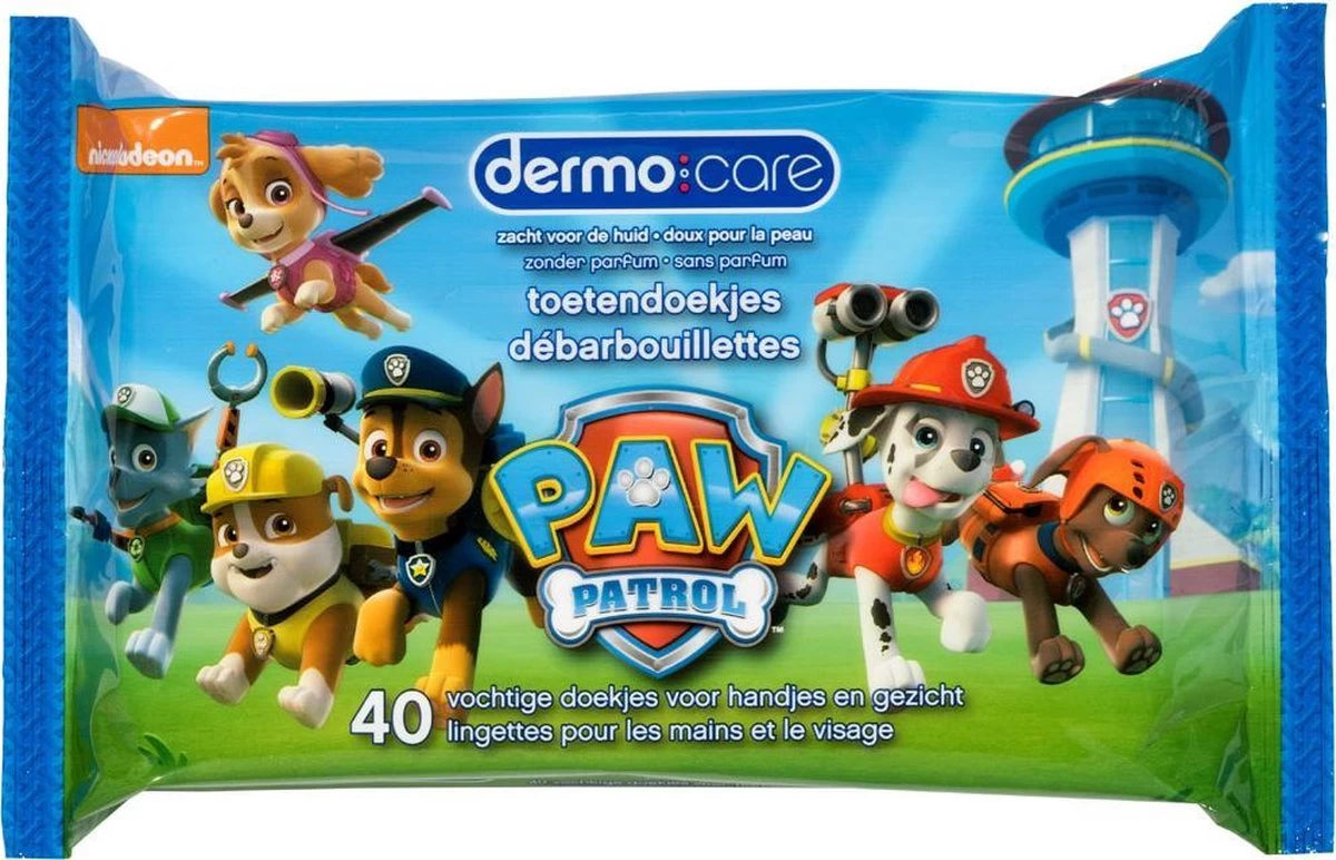 Dermo Care PAW Patrol - Toetendoekjes - 10 X 40 Stuks 1 Dermo Care PAW Patrol - Toetendoekjes - 10 X 40 Stuks