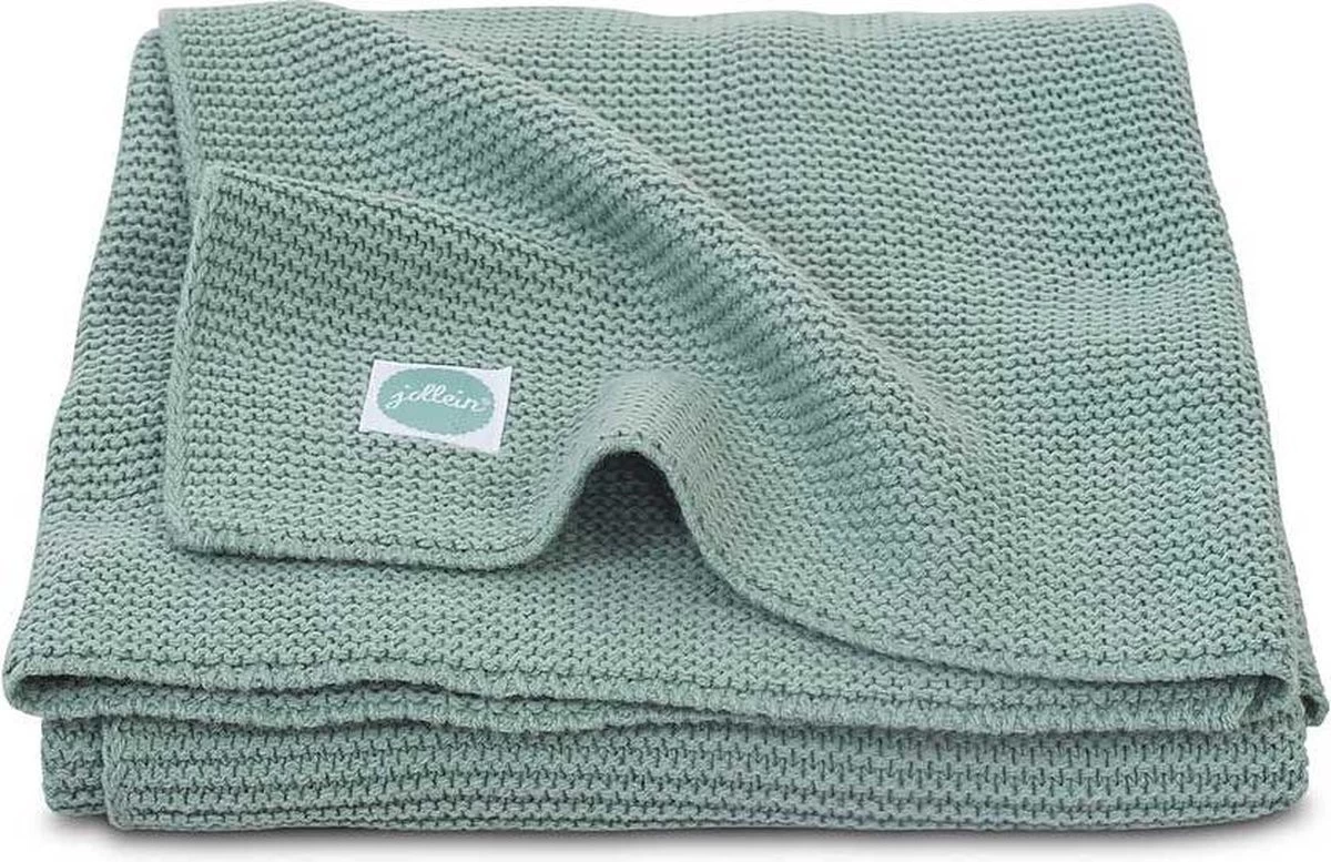 Jollein Baby Deken Wieg 75x100cm Basic Knit - Forest Green 1 Jollein Baby Deken Wieg 75x100cm Basic Knit - Forest Green
