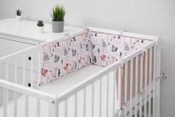 Sensillo Baby Bedbumper - Bedomrander - Anti Stootrand Ledikant - Bed Zijbeschermers - 180x30cm - Wafel Roze Vosjes -Babyartikelen Winkel 1200x800 196
