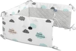 Sensillo Baby Bedbumper - Bedomrander - Anti Stootrand Ledikant - Bed Zijbeschermers - 180x30cm - Grijze Wolkjes -Babyartikelen Winkel 1200x800 203