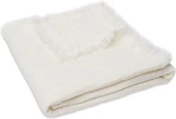 Jollein Baby Deken Ledikant 120x120cm Muslin Fringe - Ivory -Babyartikelen Winkel 1200x812
