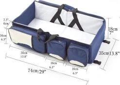 Merkloos Decopatent® Baby Bed - Luiertas - Reisbedje Voor Baby’s En Kleuters - Opvouwbare Reiswieg - Reisbed Met Matras - Reistas - Blauw -Babyartikelen Winkel 1200x847