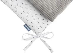 Sensillo Baby Bedbumper - Bedomrander - Anti Stootrand Ledikant - Bed Zijbeschermers - 180x30cm - Wafel Grijs Paardenbloemen -Babyartikelen Winkel 1200x862