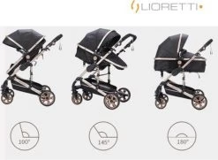Merkloos Lioretti® Luxe Baby Buggy 3 In 1 | Baby Wagen | Kinderwagen Met Stoel En Wieg | Inklapbaar | Hoge Kwaliteit | Combi | Zwart -Babyartikelen Winkel 1200x877
