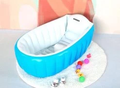 FEDEC Babybadje - Kinderbad Met Zitgedeelte - Opblaasbaar - Blauw -Babyartikelen Winkel 1200x880 9