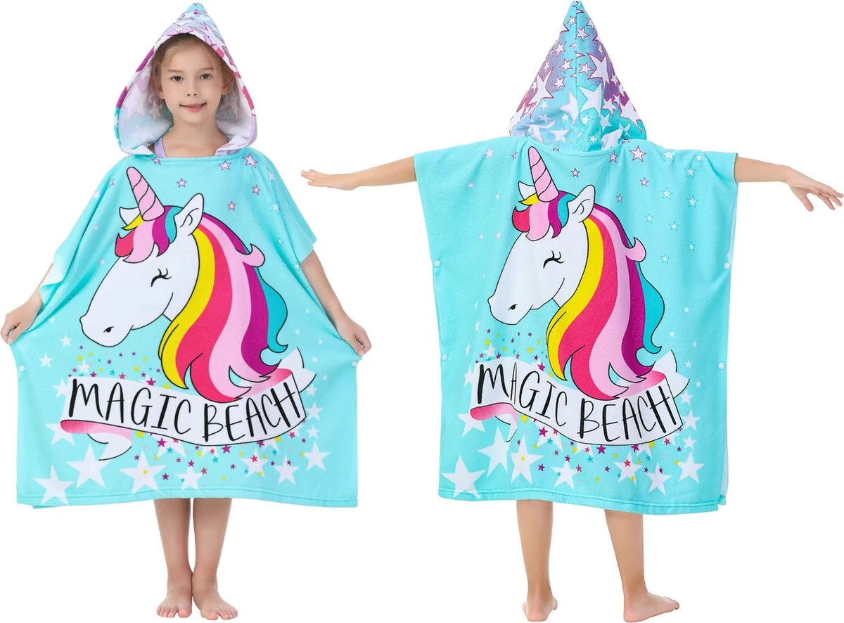JAXY Badcape Baby - Badcape - Baby Badjas - Omslagdoek - Omslagdoek - Baby Handdoek Met Capuchon - Strandhanddoek - Badponcho - Poncho Handdoek - Microfiber - 60x90cm - Unicorn 2 JAXY Badcape Baby - Badcape - Baby Badjas - Omslagdoek - Omslagdoek - Baby Handdoek Met Capuchon - Strandhanddoek - Badponcho - Poncho Handdoek - Microfiber - 60x90cm - Unicorn - Afbeelding 2