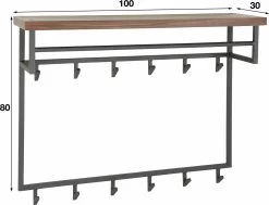Merkloos DePauwWonen - Daytona 12 Haken Kapstok - LxBxH = 30 X 100 X 80cm - Bruin; Grijs - Hangkapstok, Kapstok Haken, Hangend, Industrieel, Wandkapstok -Babyartikelen Winkel 1200x920 4