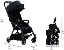 Hamilton By Yoop S1 Plus Buggy – Nieuw En Hoger 2023 Model – Premium Budget Stroller Met One Hand Folding Technologie – Zwart/Antraciet – Lichte, Verstelbare En Wendbare Kinderwagen Met Vele Gemakken -Babyartikelen Winkel 1200x931 2
