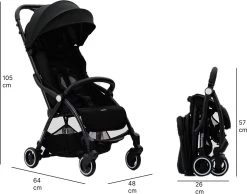 Hamilton By Yoop X1 Plus Kinderwagen - Buggy Met Monteerbare Wieg - Premium Stroller Met One Hand Folding Technologie - Nieuw, Hoger, Uitgebreider 2023 Model - Zwart - Licht, Verstelbaar, Wendbaar En Geschikt Van 0 Maanden Tot 4 Jaar -Babyartikelen Winkel 1200x941 1