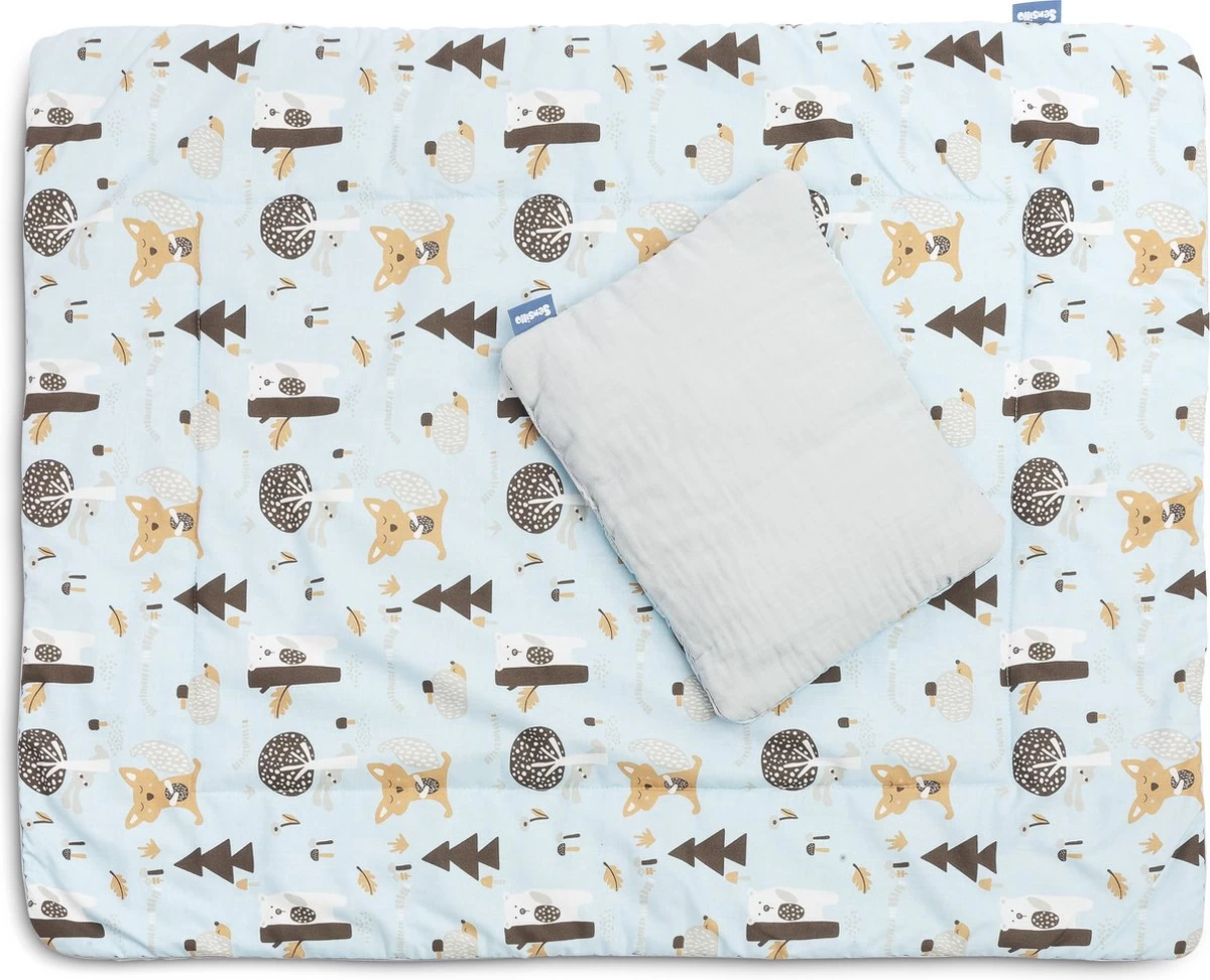 Sensillo Baby Dekbed En Kussen - Cadeau Set - Katoen - Blauw 10 Sensillo Baby Dekbed En Kussen - Cadeau Set - Katoen - Blauw - Afbeelding 10