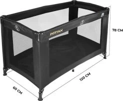 Deryan Believer Campingbedje - 120x60cm - Zwart -Babyartikelen Winkel 1200x979