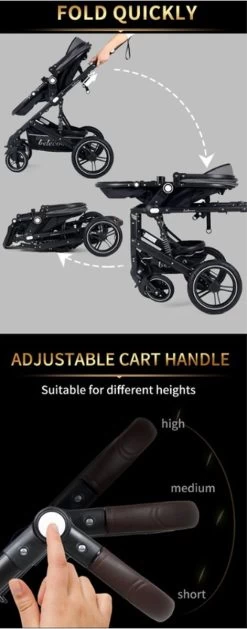 Merkloos 3 In 1 Kinderwagen - Buggy - Opklapbare Wandelwagen - Opvouwbaar - Kinderwagen 3 In 1 - Wandelwagen - Kinderwagens - Kinderwagen 3 In 1 Incl Autostoel - Wandelwagen Baby - Maxi-Cosi -Babyartikelen Winkel 471x1200 1