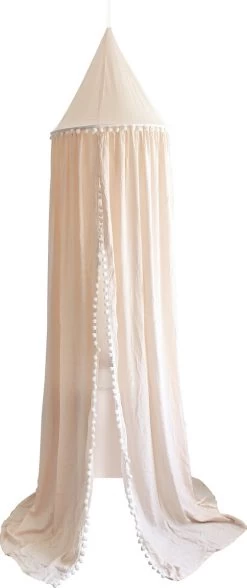 By Baboo Klamboe Baby 245cm - Crème - Katoen - Pompons