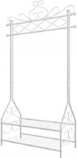 Songmics Vintage Kledingstandaard – Kledingrek - Rek Met Kledingstang En 2 Planken -Babyartikelen Winkel 586x1200