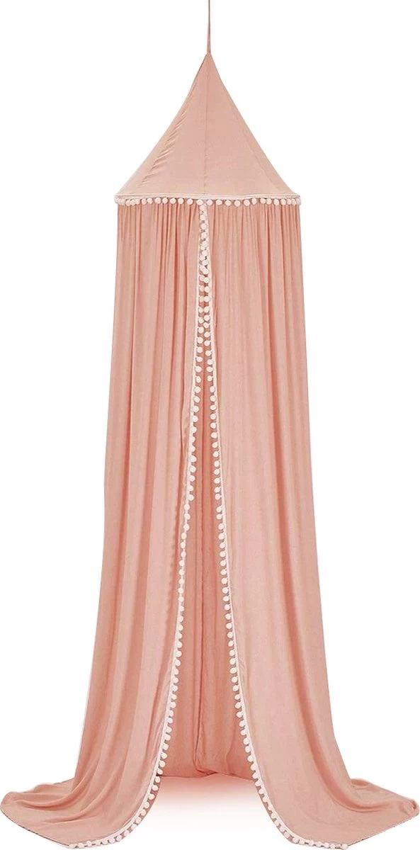 By Baboo Klamboe Baby 245cm - Roze - Katoen - Pompons 1 By Baboo Klamboe Baby 245cm - Roze - Katoen - Pompons