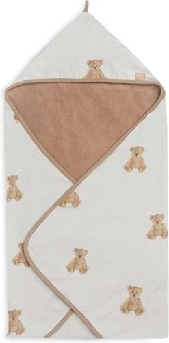 Jollein Badcape 75x75cm Teddy Bear - GOTS -Babyartikelen Winkel 594x1200