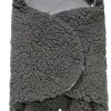 BonBini´s Teddy Bear Wikkeldeken Newborn - Zachte Donkergrijze Teddy Beer Inbakerdoek Newborn Baby - 0-3 Maanden - Donkergrijs 58cm