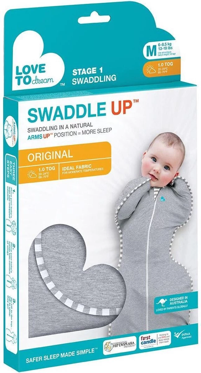 Love To Dream™ Babyslaapzak Swaddle Up™ - Inbakeren - Baby 3-6 Maanden - 6-8.5 Kg - All Season - Grijs 7 Love To Dream™ Babyslaapzak Swaddle Up™ - Inbakeren - Baby 3-6 Maanden - 6-8.5 Kg - All Season - Grijs - Afbeelding 7