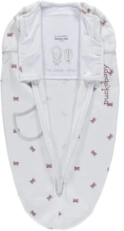 Puckababy Inbakerslaapzak Original Mini 3-6m - White Bowy -Babyartikelen Winkel 648x1200 2
