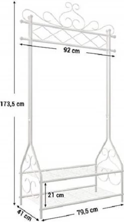 Songmics Vintage Kledingstandaard – Kledingrek - Rek Met Kledingstang En 2 Planken -Babyartikelen Winkel 672x1200 2