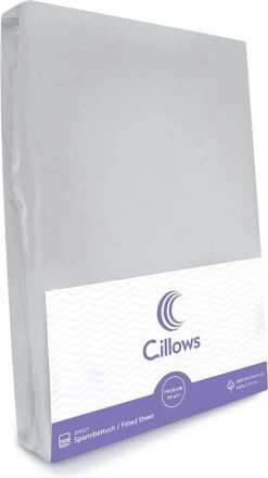 Cillows Premium Jersey Hoeslaken Voor Kinderen - 70x160 Cm - (tot 20 Cm Hoogte) - Grijs