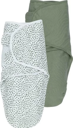 Meyco Cheetah/Uni Swaddlemeyco Inbakerdoek - 2-pack - Forest Green - 4-6 Maanden
