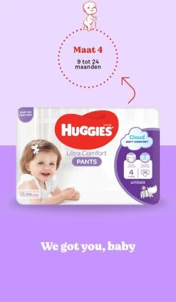 Huggies Luierbroekjes - Maat 4 (9 Tot 14 Kg) - Ultra Comfort - Unisex - 144 Stuks - Maandbox -Babyartikelen Winkel 699x1200 4
