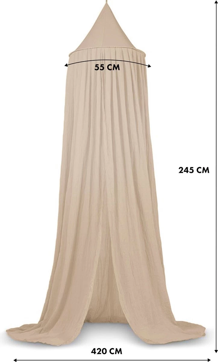 Deryan Baby Klamboe Vintage 245cm - Kinderklamboe - Hemeltje- Nougat 6 Deryan Baby Klamboe Vintage 245cm - Kinderklamboe - Hemeltje- Nougat - Afbeelding 6