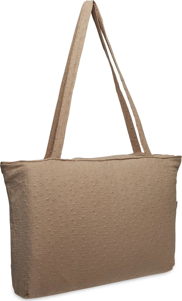 Jollein Shopper Embroidery - Biscuit 2 Jollein Shopper Embroidery - Biscuit - Afbeelding 2