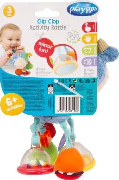 Playgro Clip Clop Rammelaar - Blauw - Activiteitenspeeltje - Kraamkado -Babyartikelen Winkel 798x1200