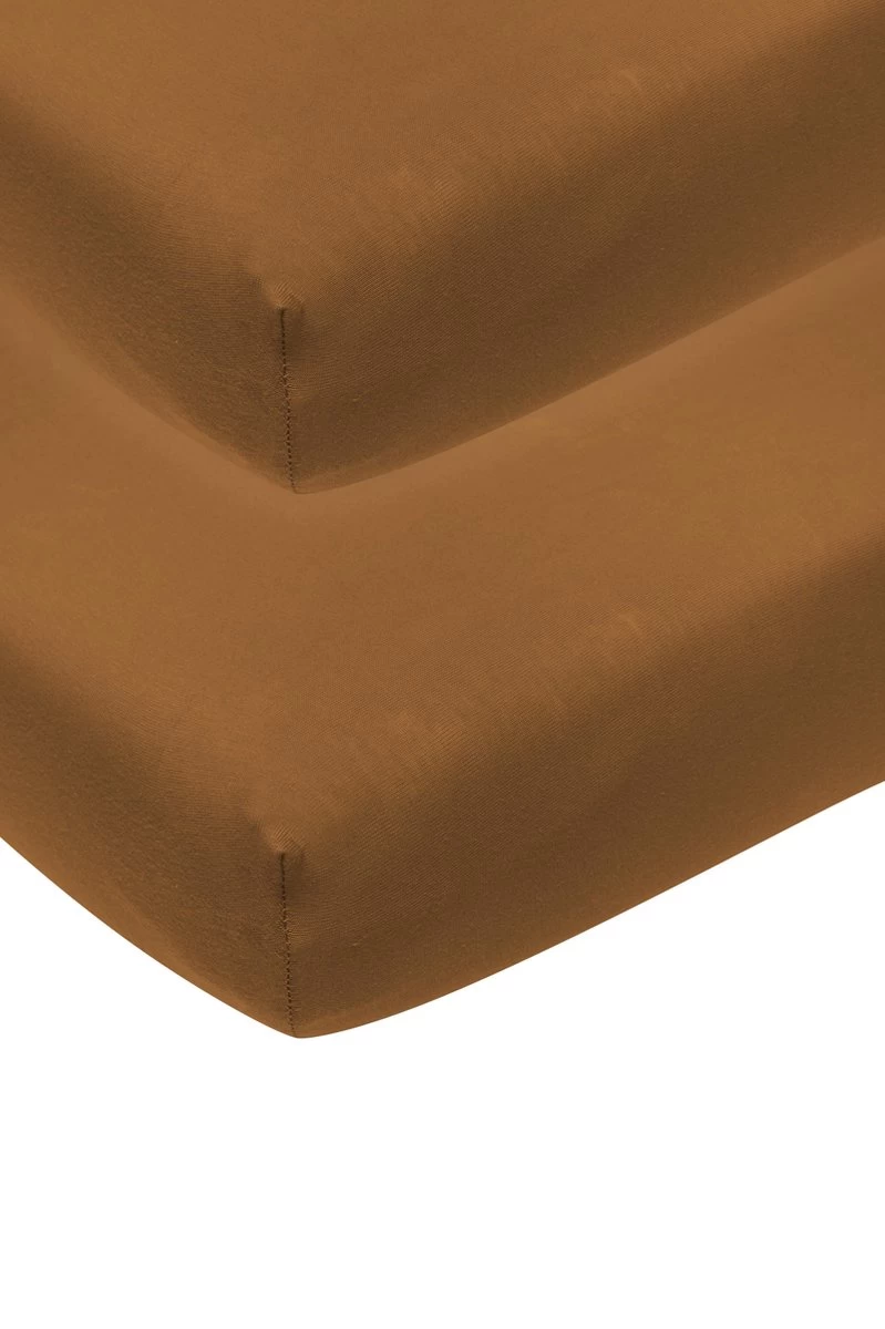 Meyco Jersey Hoeslaken Juniorbed - 2-pack - Camel - 70x140/150cm 1 Meyco Jersey Hoeslaken Juniorbed - 2-pack - Camel - 70x140/150cm