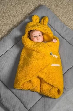 Jollein Wikkeldeken Bunny 100x105cm - Mustard -Babyartikelen Winkel 800x1200 102