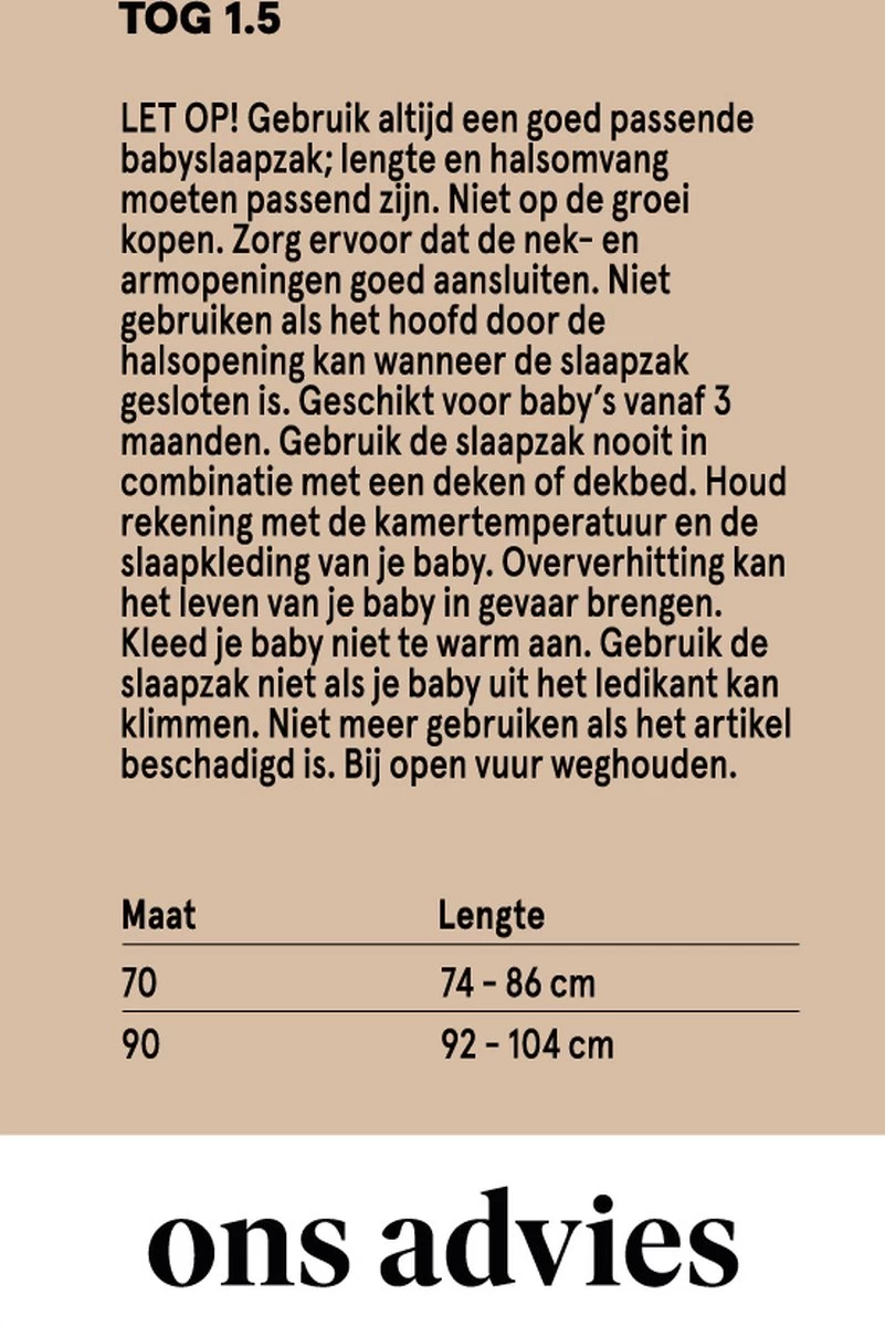 Etos Slaapzak - Afritsmouwen - Streepjes - TOG-waarde 1.5 - 70 CM 2 Etos Slaapzak - Afritsmouwen - Streepjes - TOG-waarde 1.5 - 70 CM - Afbeelding 2