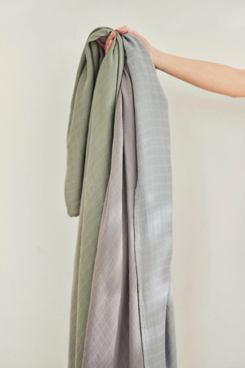 Jollein Hydrofiele Doek Large 115x115cm Bamboe Katoen - Ash Green - 2 Stuks 3 Jollein Hydrofiele Doek Large 115x115cm Bamboe Katoen - Ash Green - 2 Stuks - Afbeelding 3