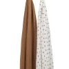 Meyco Mini Panther Swaddle - 2-pack - Toffee - 120x120cm