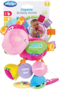 Playgro Clip Clop Rammelaar - Roze - Activiteitenspeeltje - Kraamkado -Babyartikelen Winkel 804x1200