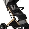 MoMi Wandelwagen - Compacte Lichtgewicht Buggy - Estelle Dakar Met XXL Wielen & Zonnekap - Leopard - Grijs-Goud (geschikt Van 6mnd - 22kg)