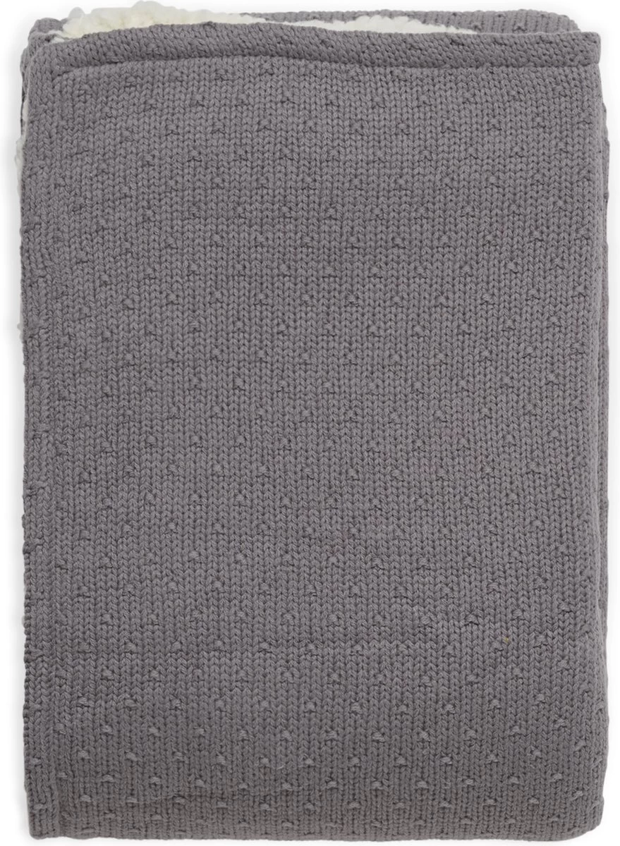 Jollein Baby Deken Ledikant 100x150cm Teddy Bliss Knit - Storm Grey 2 Jollein Baby Deken Ledikant 100x150cm Teddy Bliss Knit - Storm Grey - Afbeelding 2