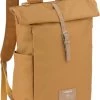 LÄSSIG Luiertas Rolltop Backpack Rugzak Incl Verschoningsmatje - Curry